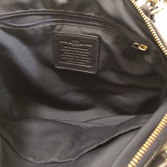 Coach Kelsey Satchel Navy Blue Pebble Leather - Picture 4 of 8